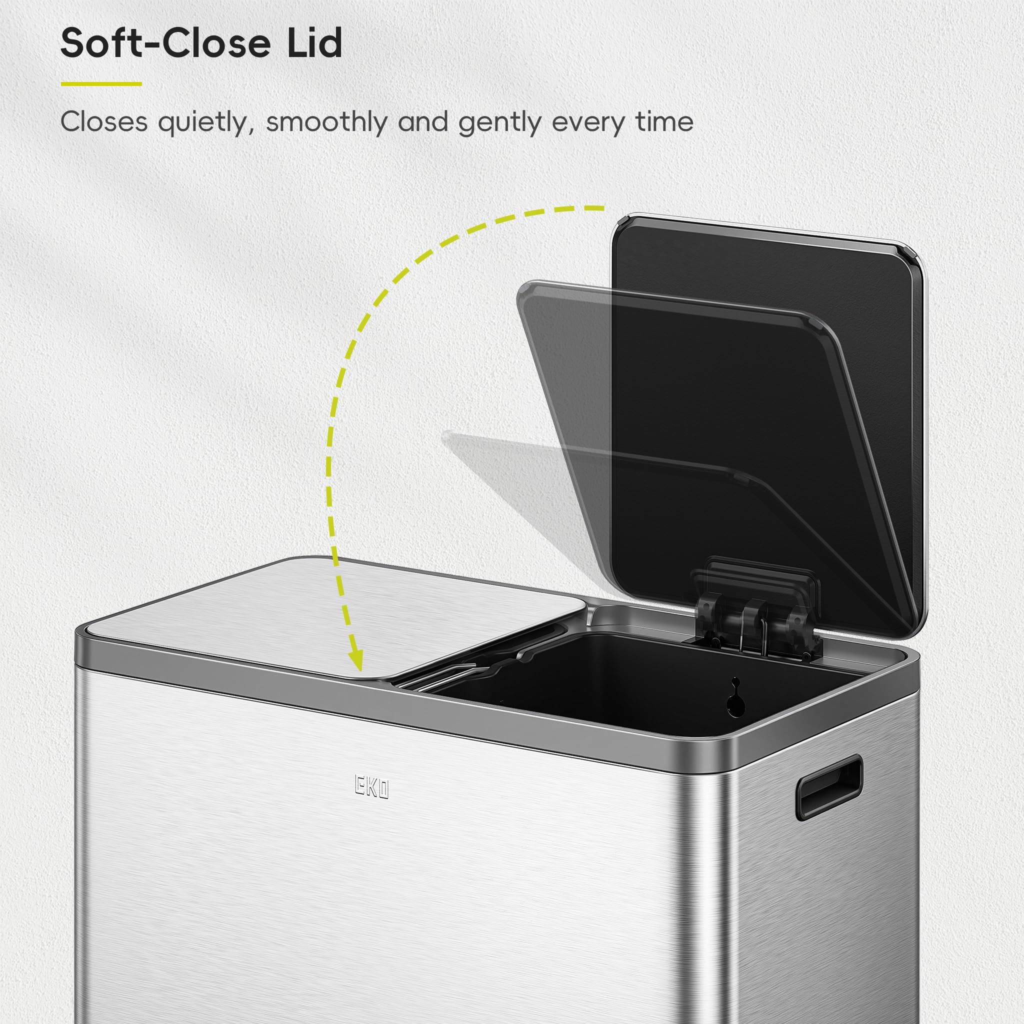EKO EcoCasa Plus fingerprint-resistant stainless steel surface