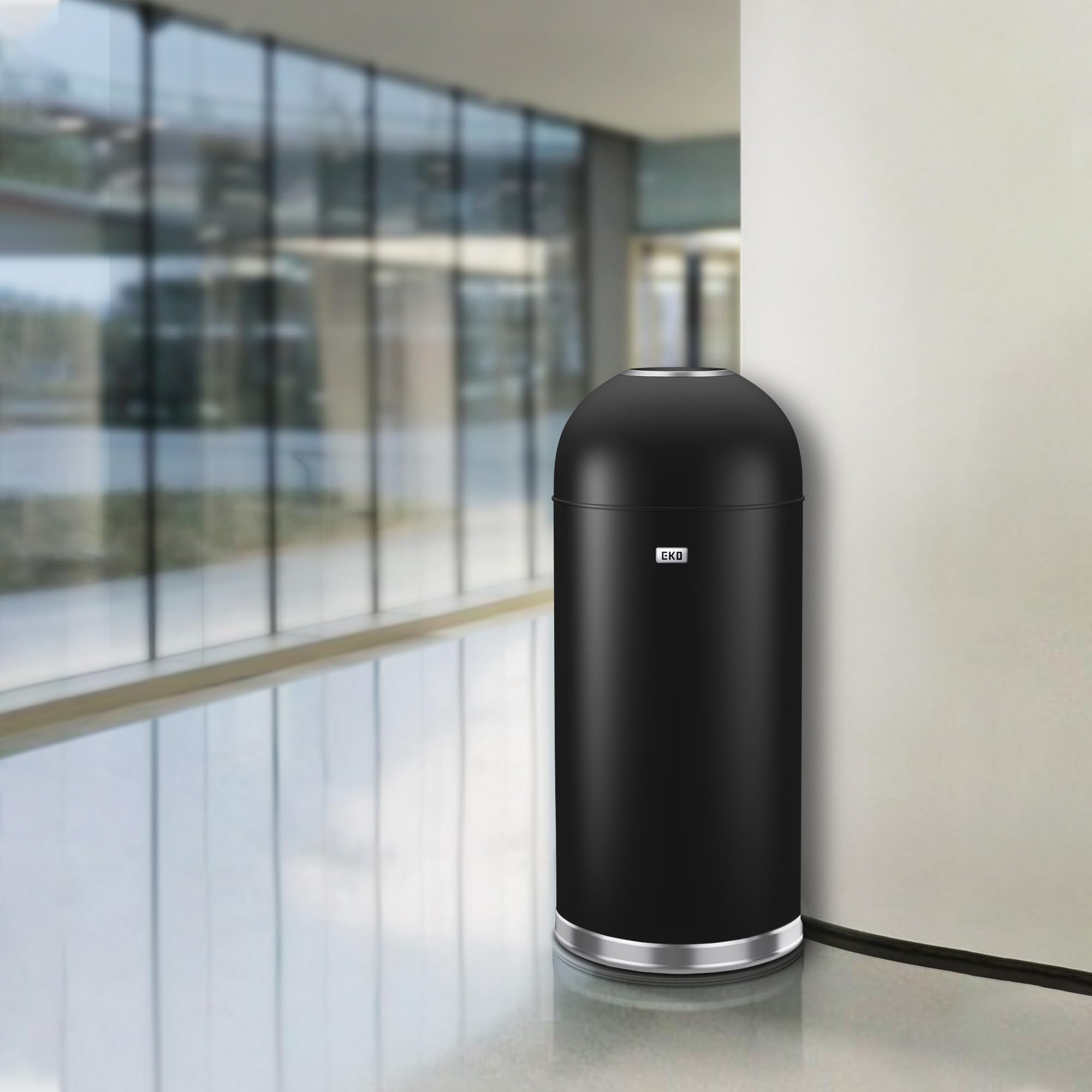 EKO Eternal 56L wide open top promotes sanitary disposal in high-traffic spaces.