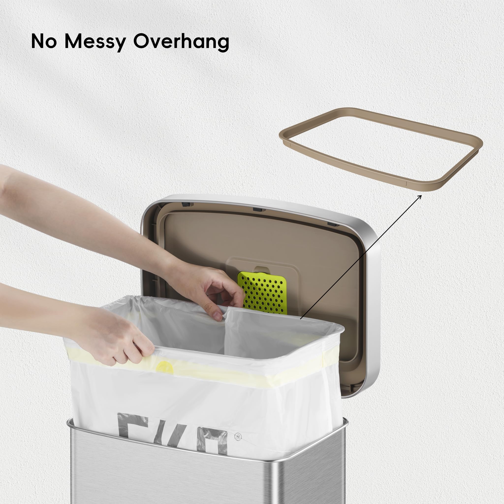 EKO Hudson rear compartment stores extra trash bags neatly.