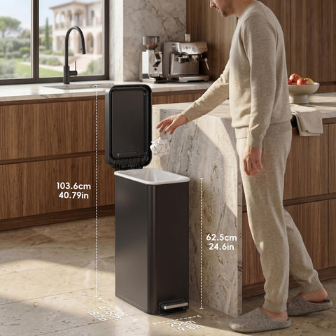 EKO Hudson soft-close lid quietly closes after disposal.