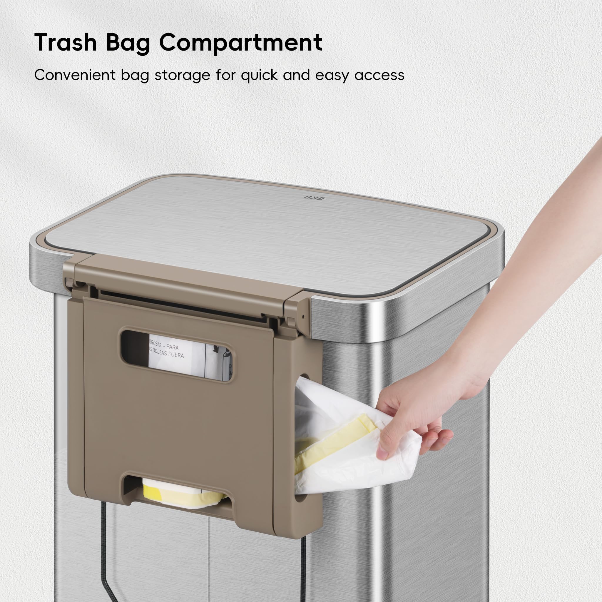 EKO Hudson step-pedal enables hands-free waste disposal with smooth operation.
