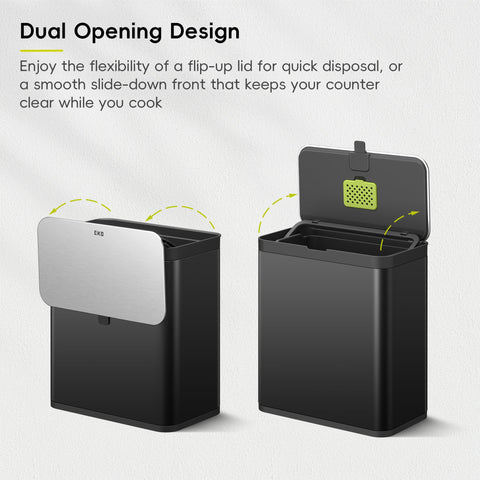 EKO carbon-filter keeps the air inside the bin cleaner and reduces lingering scents