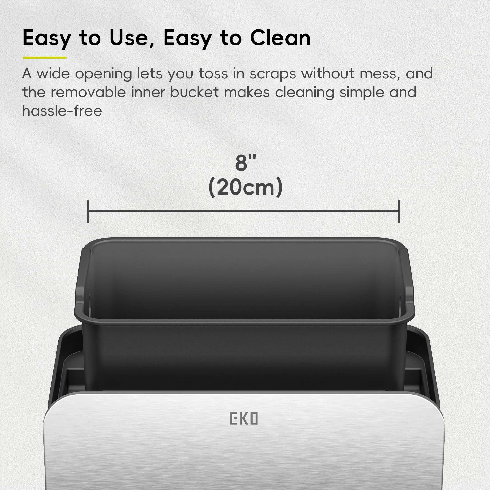EKO compact 7L capacity fits small kitchens while offering space.