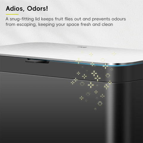 EKO front-panel opening offers quick, mess-free disposal for busy cooking moments