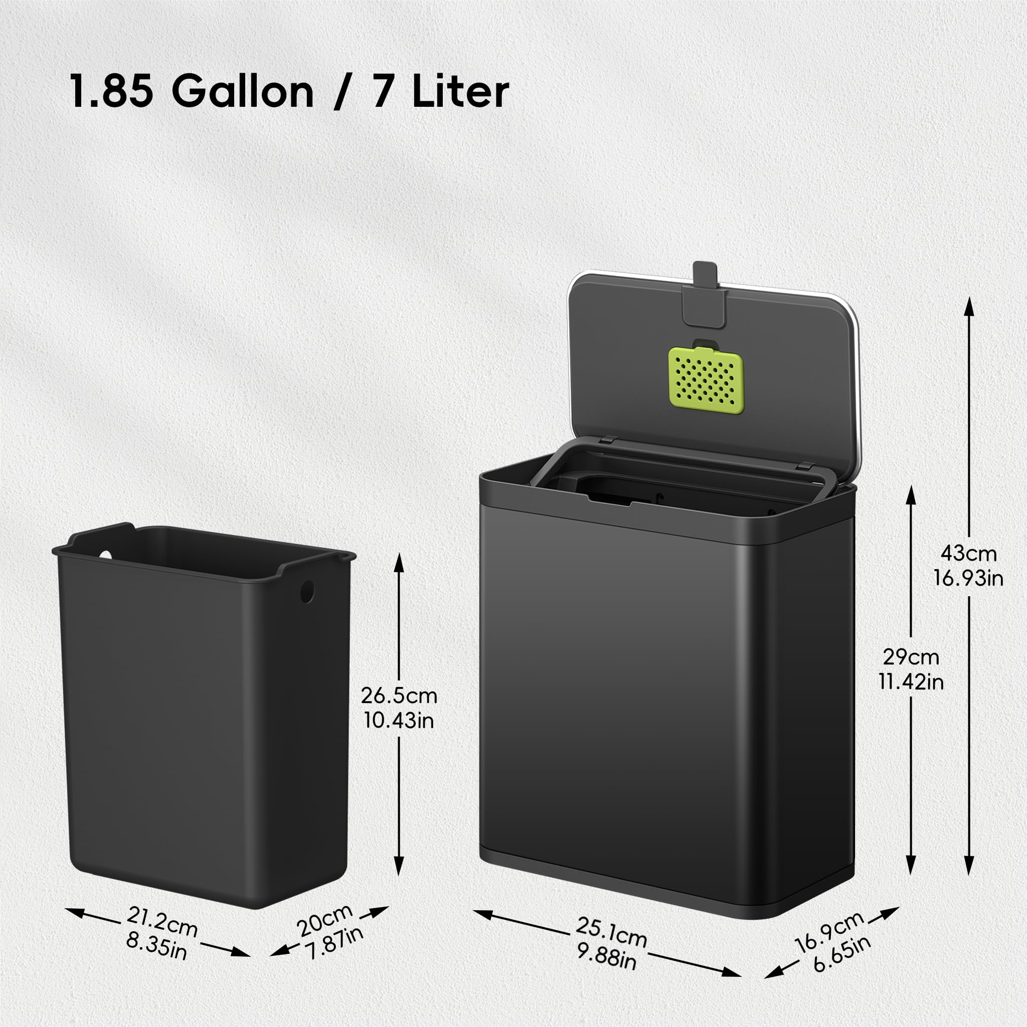 EKO inner-bucket provides easy bag removal for quick cleanup after meal prep