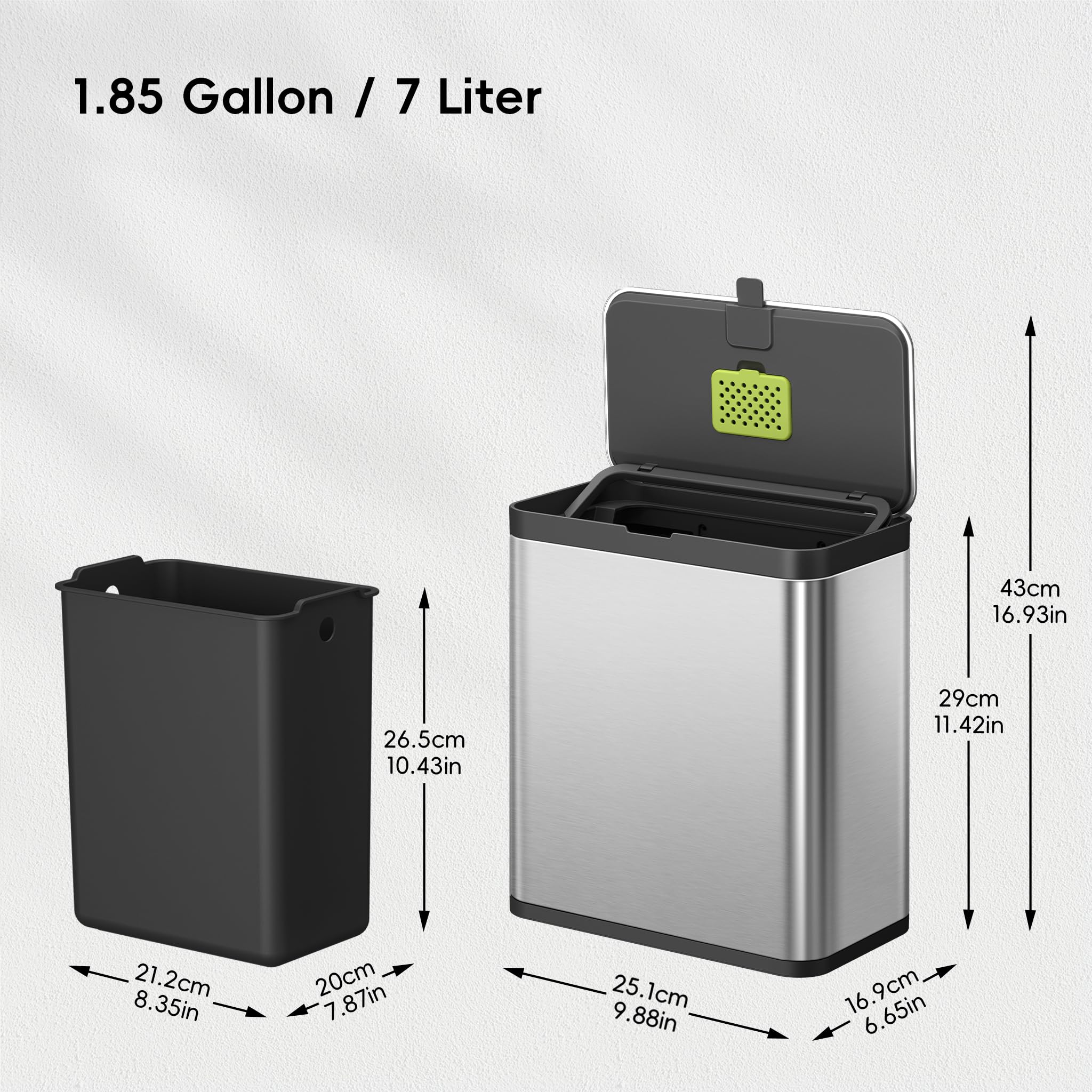 EKO compost bin with removable inner bucket keeps bags secure.