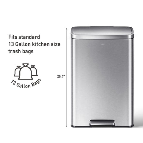 EKO Madison 50-liter capacity fits standard kitchen bags.