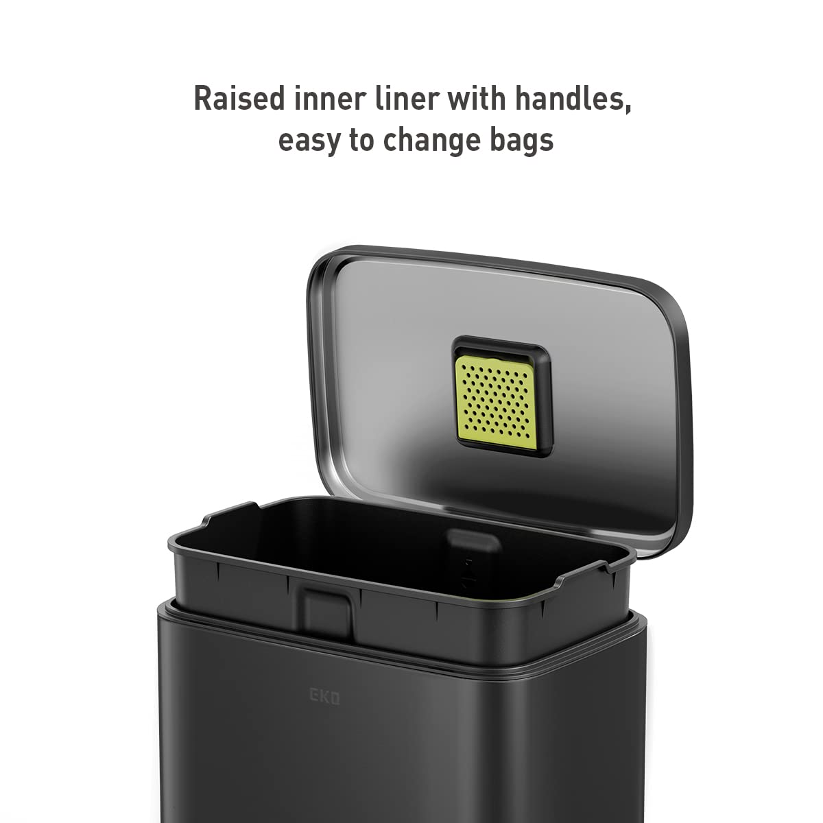 EKO Madison durable pedal action highlights long-lasting step performance for hands-free use.