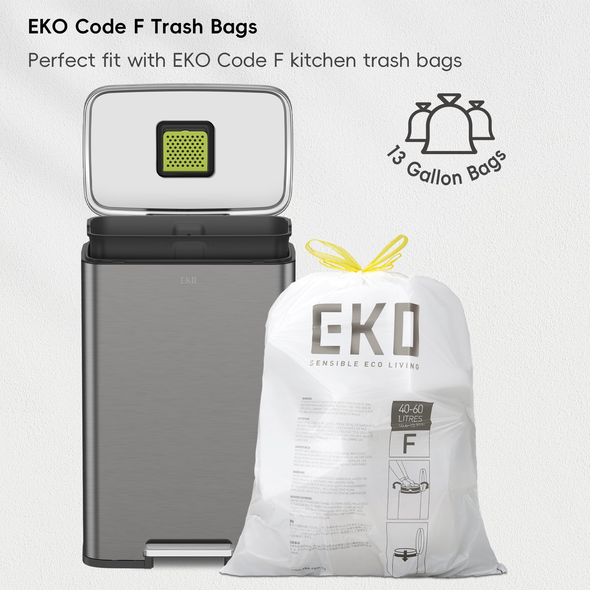 EKO Madison inner bag changes demonstrated for quick waste management.