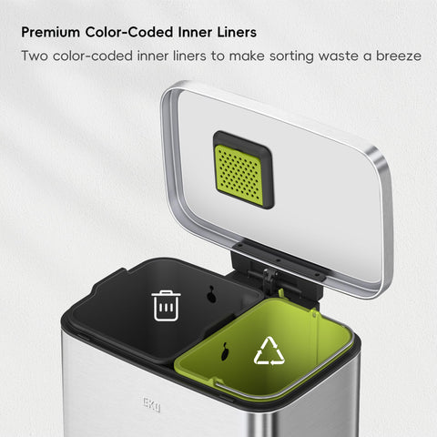 EKO Madison inner bins are color-coded for fast waste separation.