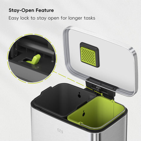 EKO Madison stay-open lid feature for easy loading while cooking or cleaning.