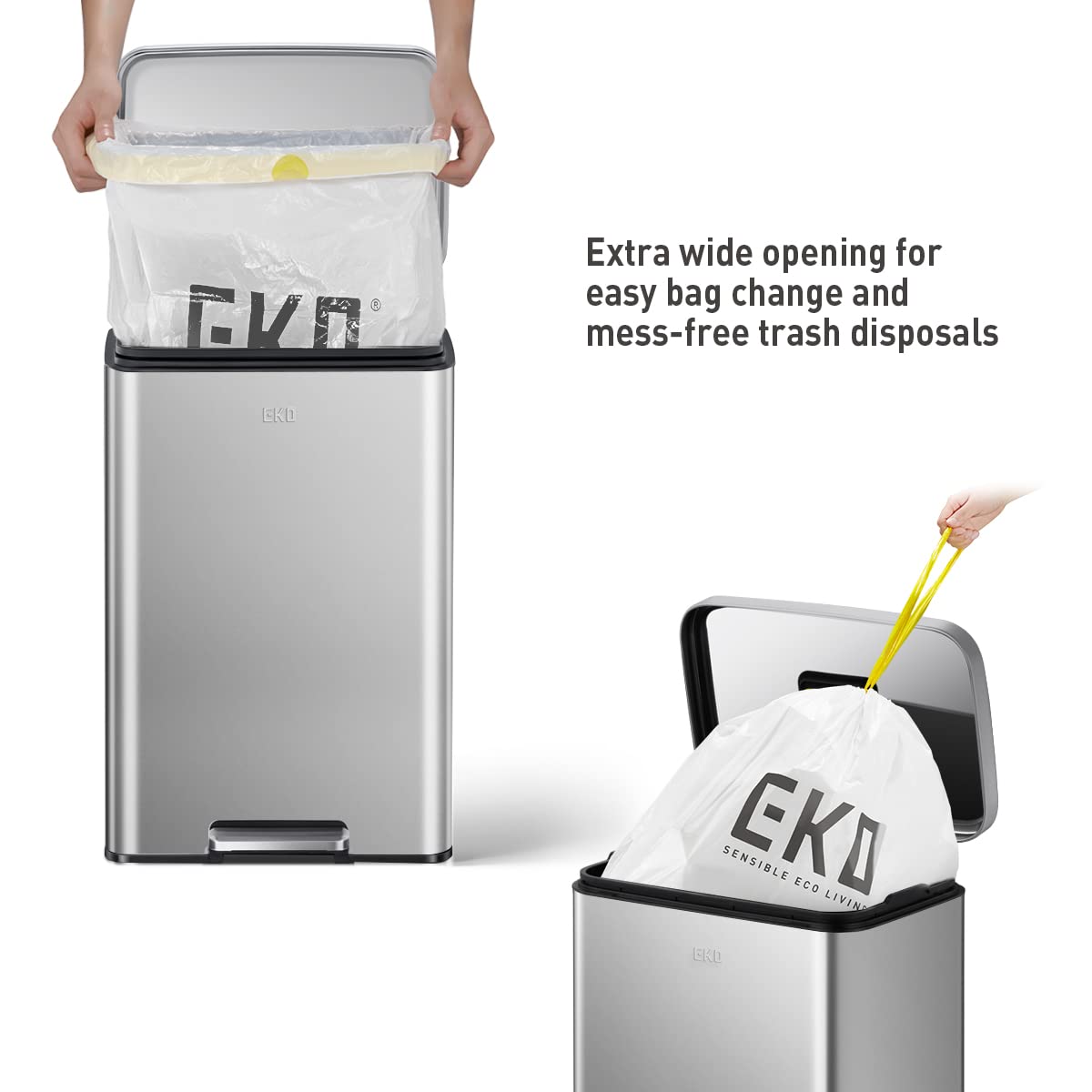 EKO Madison fingerprint-resistant finish reduces smudges for low-maintenance cleaning.