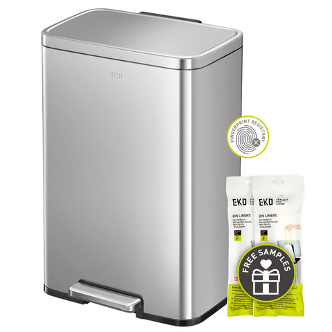 EKO Madison matte stainless front view, compact yet spacious for everyday kitchen waste.
