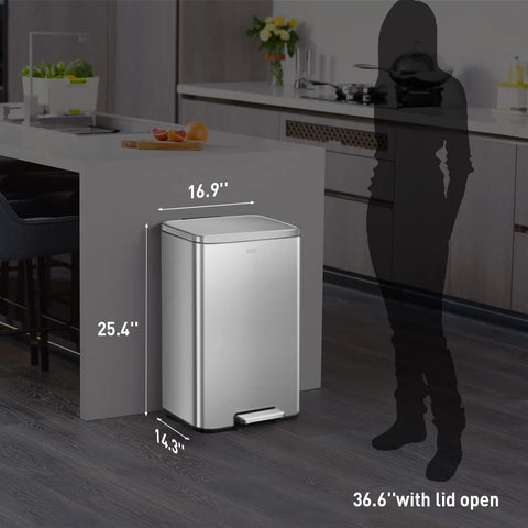 EKO Madison stay-open lock allows hands-free lid when needed.