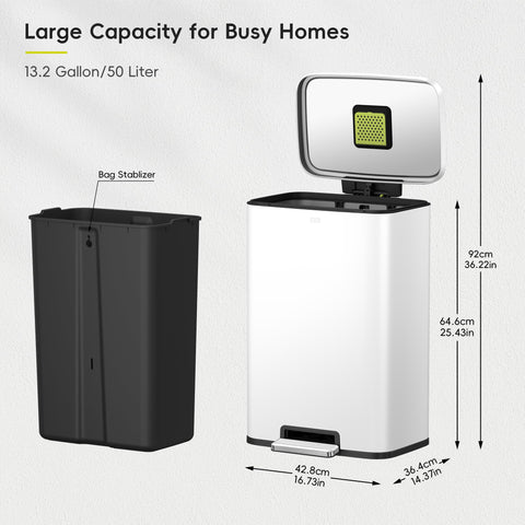 EKO Madison 50L soft close lid for quiet operation