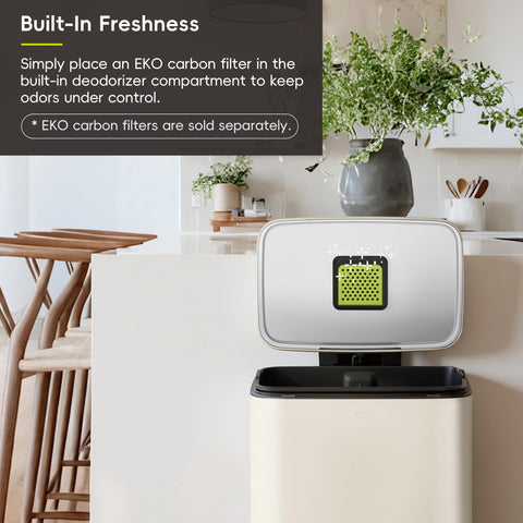 EKO Madison Vanilla stainless steel 50L spacious outer shell fits in tight spaces.