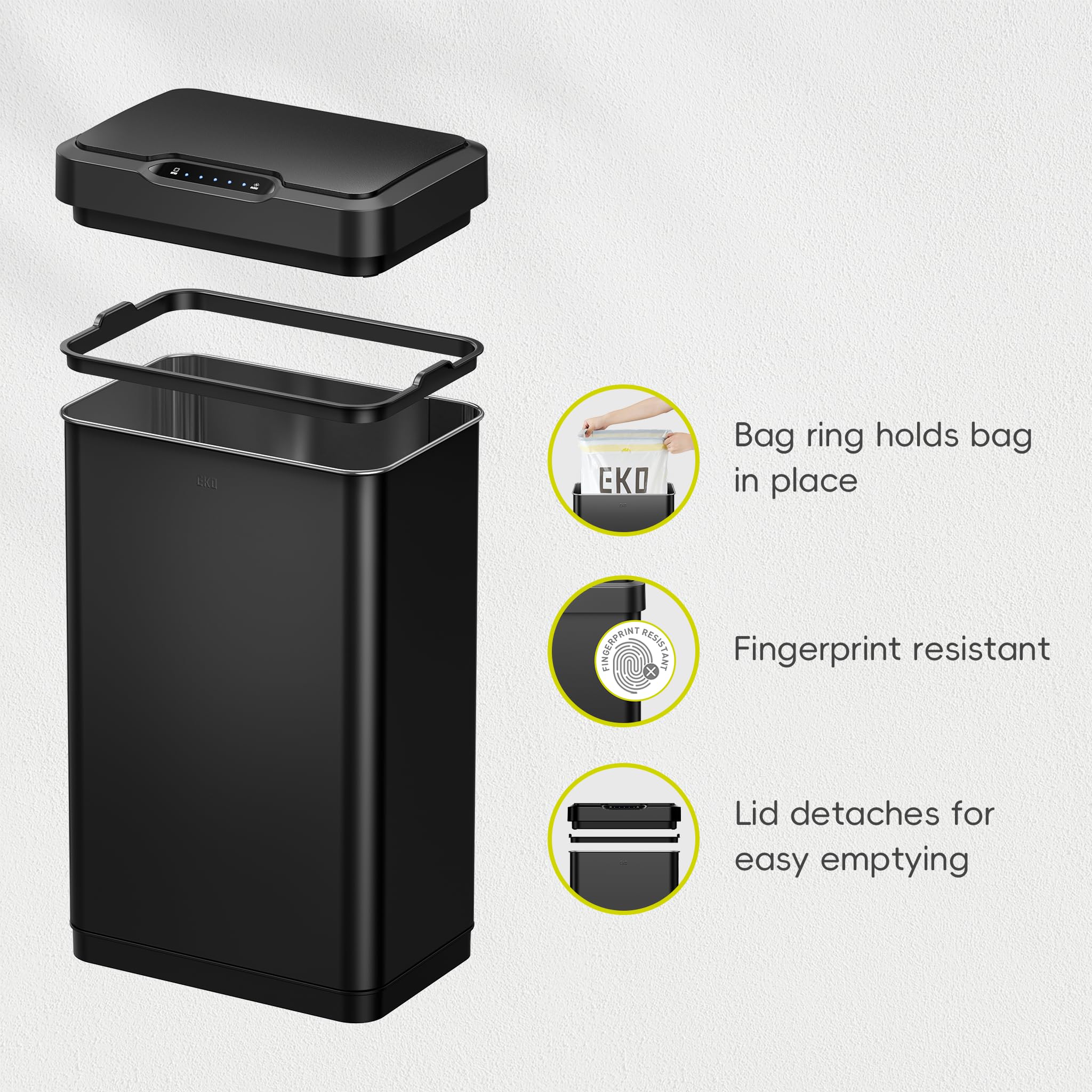 EKO Mirage-T 25 percent extra capacity for less frequent emptying.
