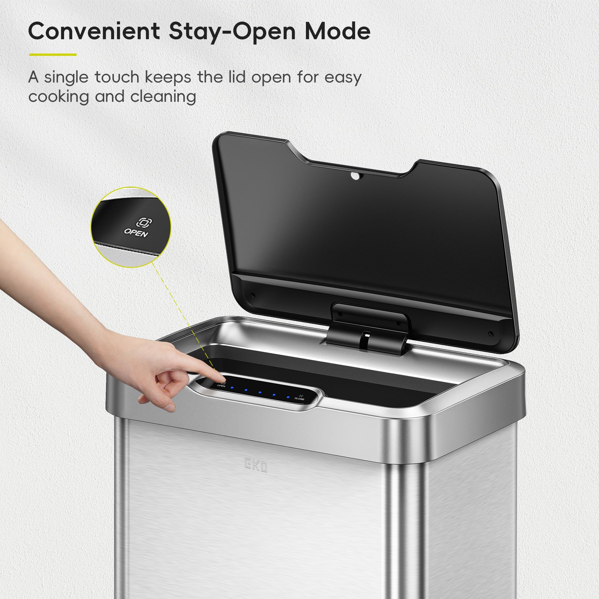 EKO Mirage-T battery compartment shows non-rechargeable power for ease of use.