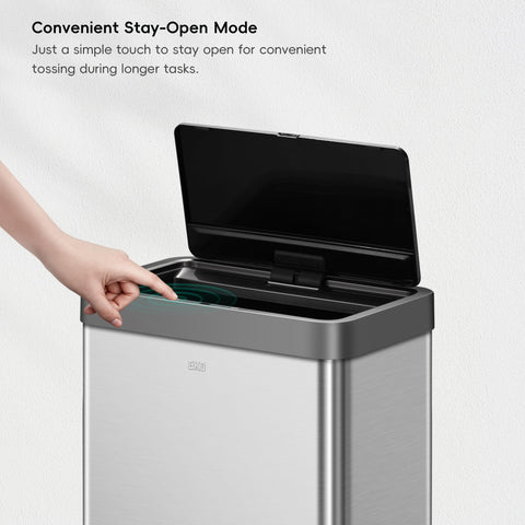 EKO Mirage X 80L inner-ring keeps bags secure.