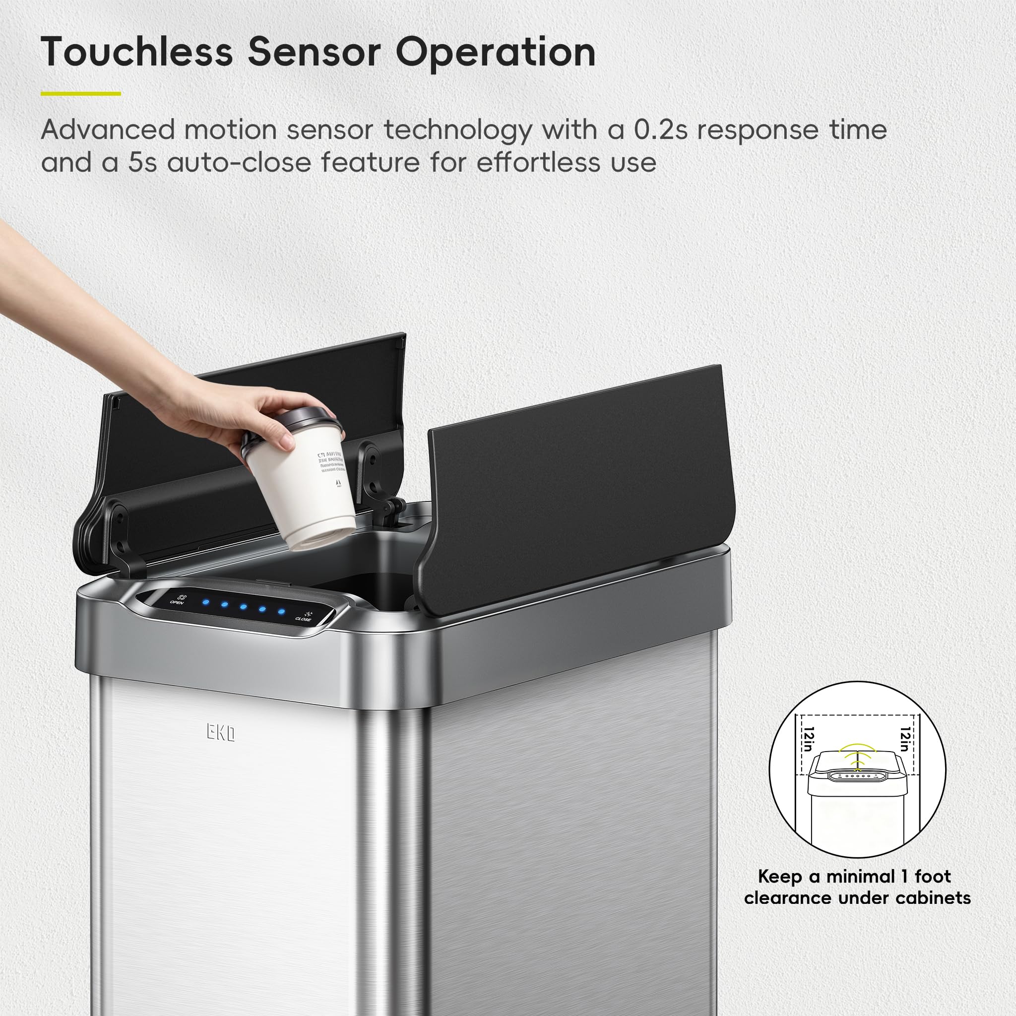 Slim 10.2 inch width fits tight kitchen spaces
