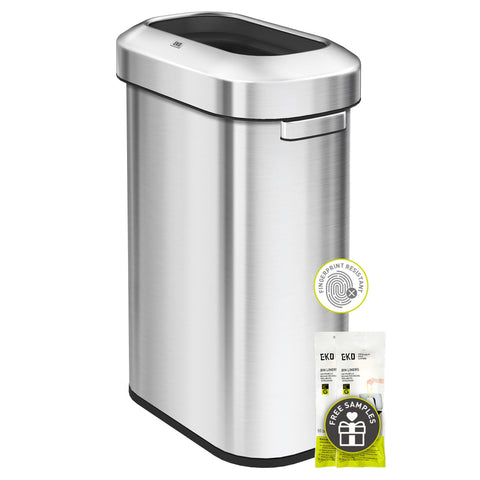 EKO Urban 24gal open-top trash can for easy waste disposal in busy spaces.