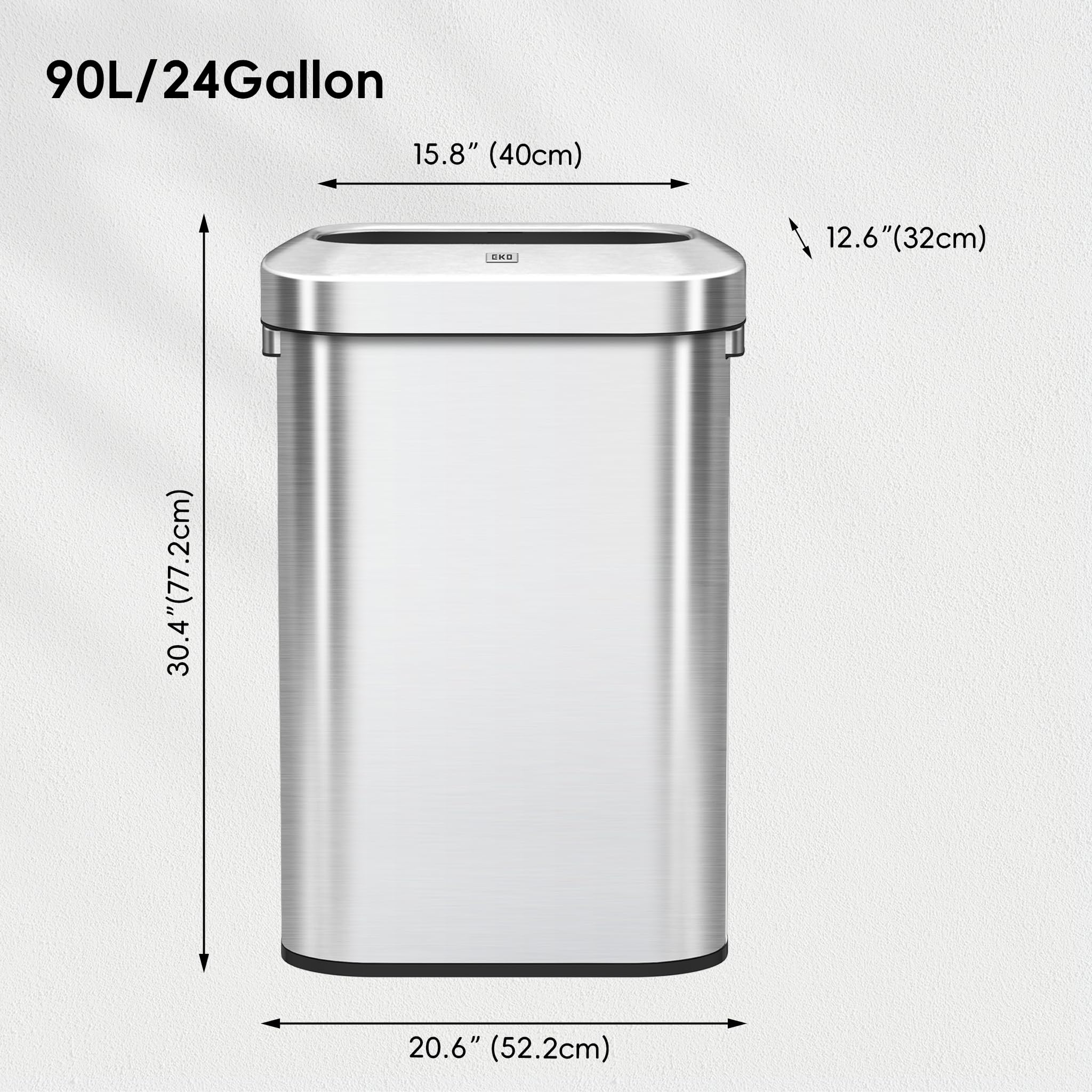 EKO Urban 24gal side handles ease repositioning in high-traffic areas.
