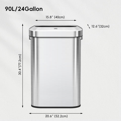 EKO Urban 24gal side handles ease repositioning in high-traffic areas.