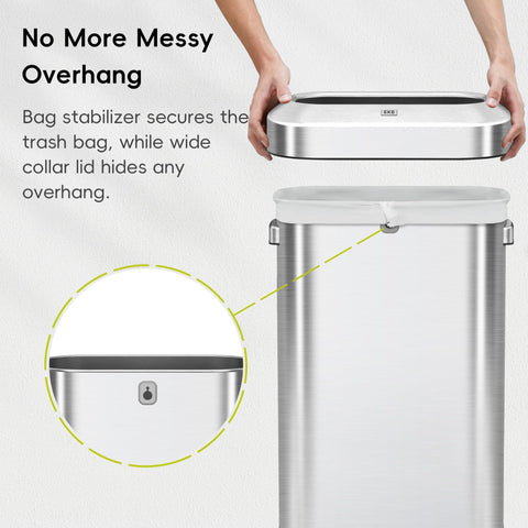 EKO Urban 24gal slim vertical design fits against walls to save space.