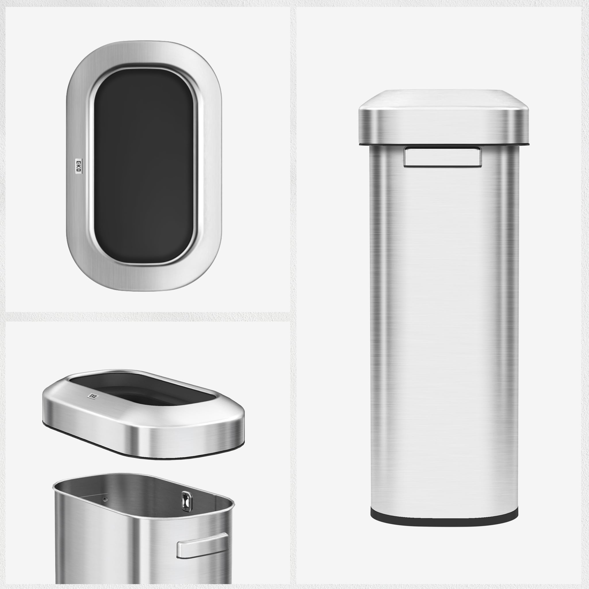 EKO Urban 24gal stainless steel finish looks professional while resisting daily wear.