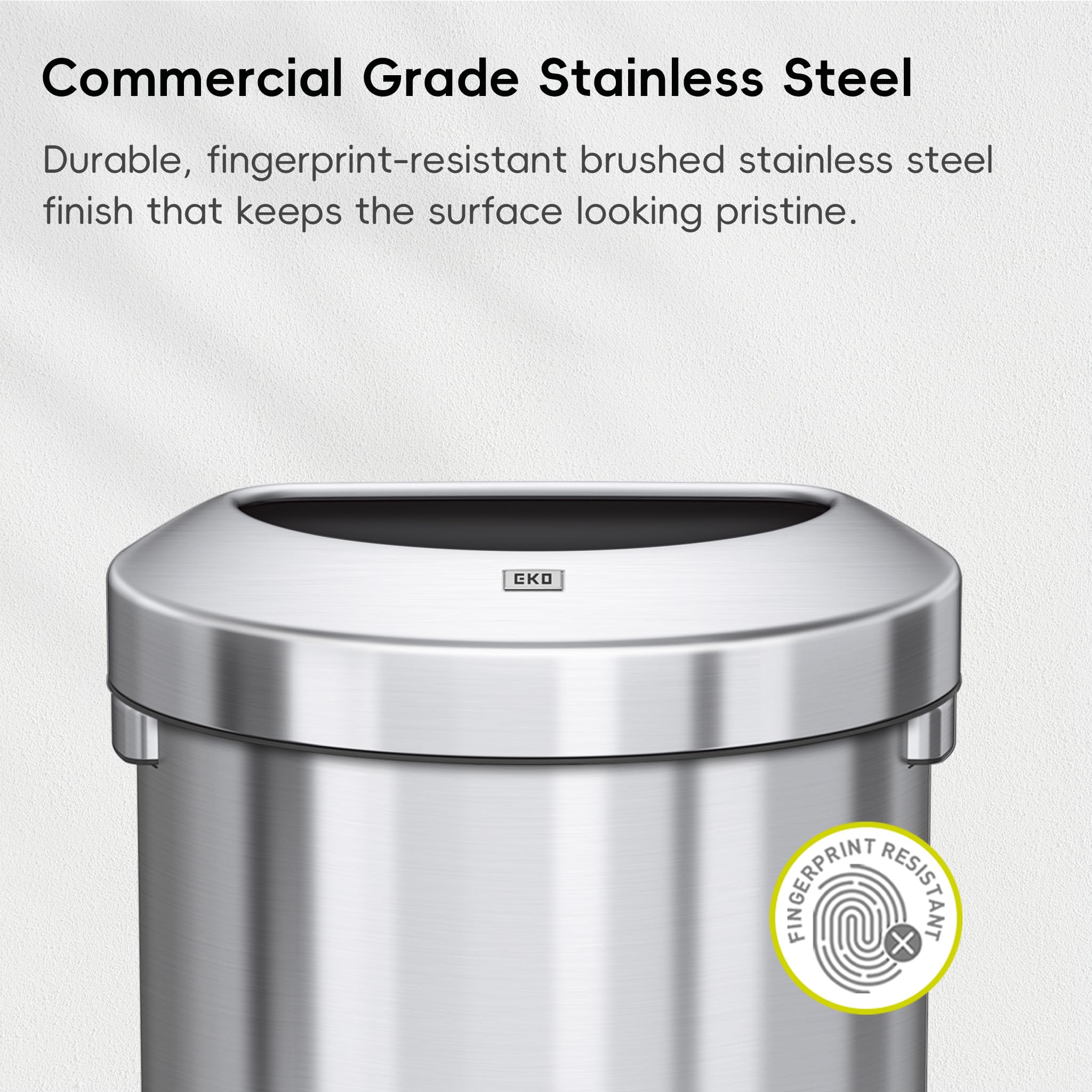 EKO Urban 60L wide opening for quick trash drop-ins