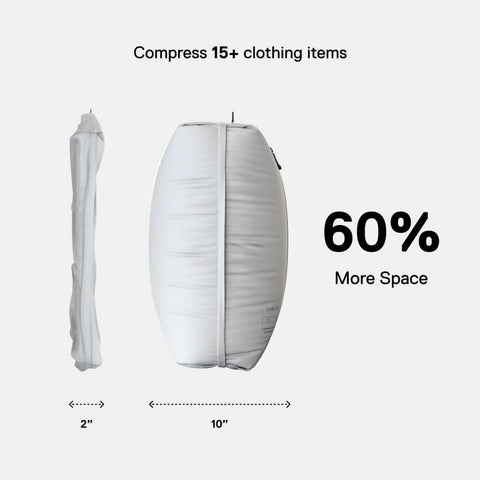 Ekster airtight zipper seal demonstrates a secure, wrinkle-free packing
