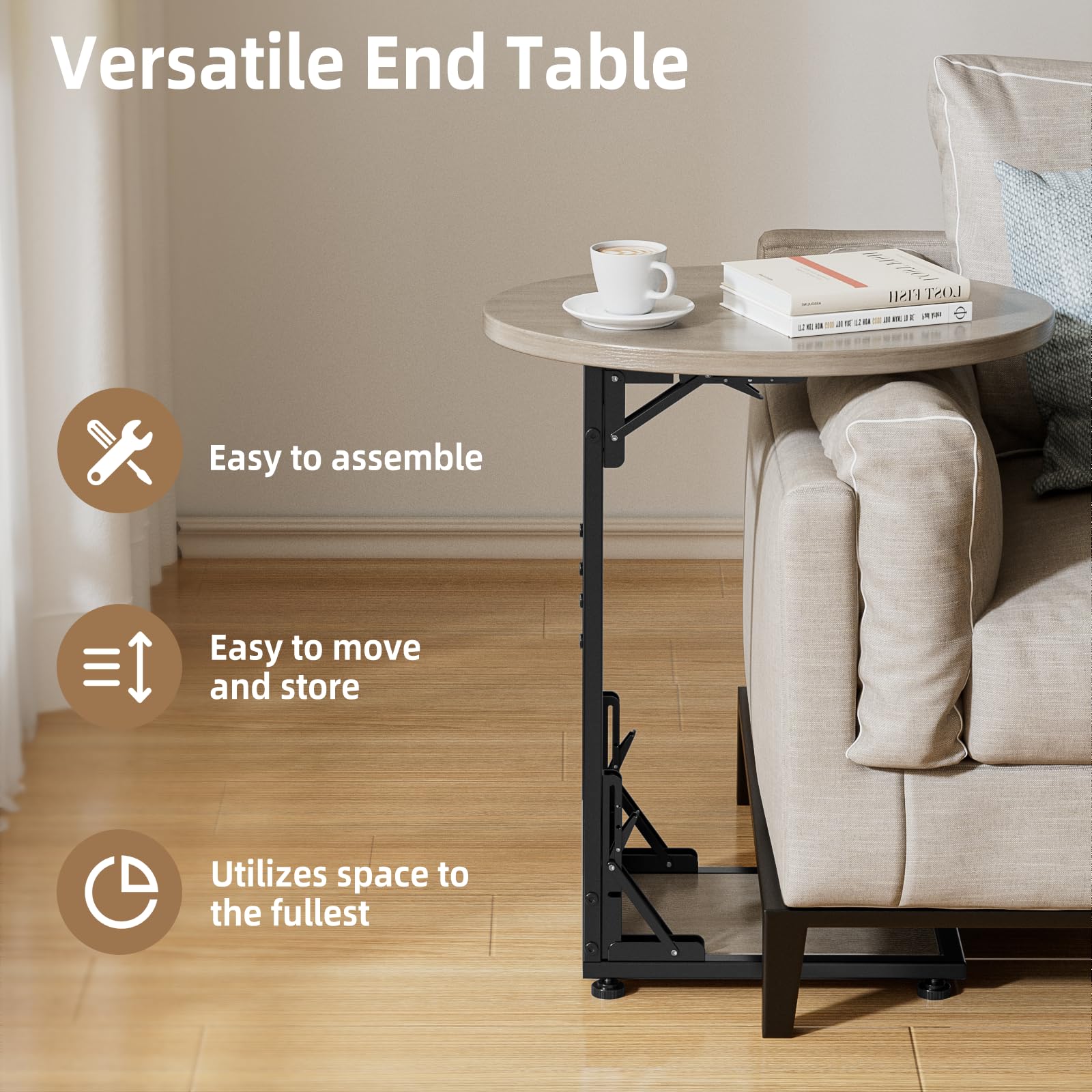Elbourn adjustable feet ensure stability on uneven floors.