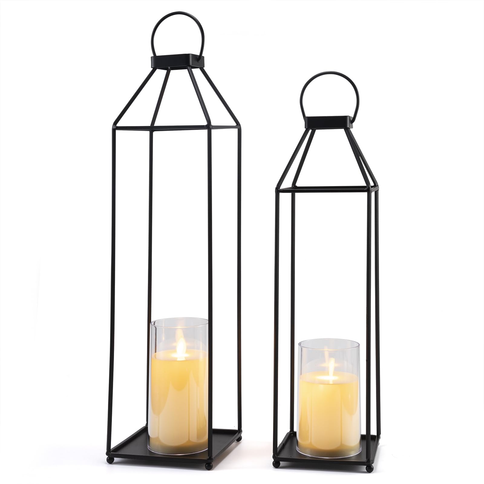 ELEATTRUN outdoor lantern pair on porch adds warm ambience for outdoor gatherings