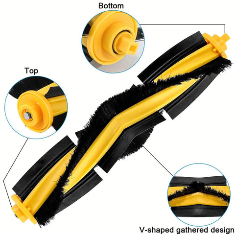 Electropan Deebot T5 side brushes reach edges for thorough cleaning.