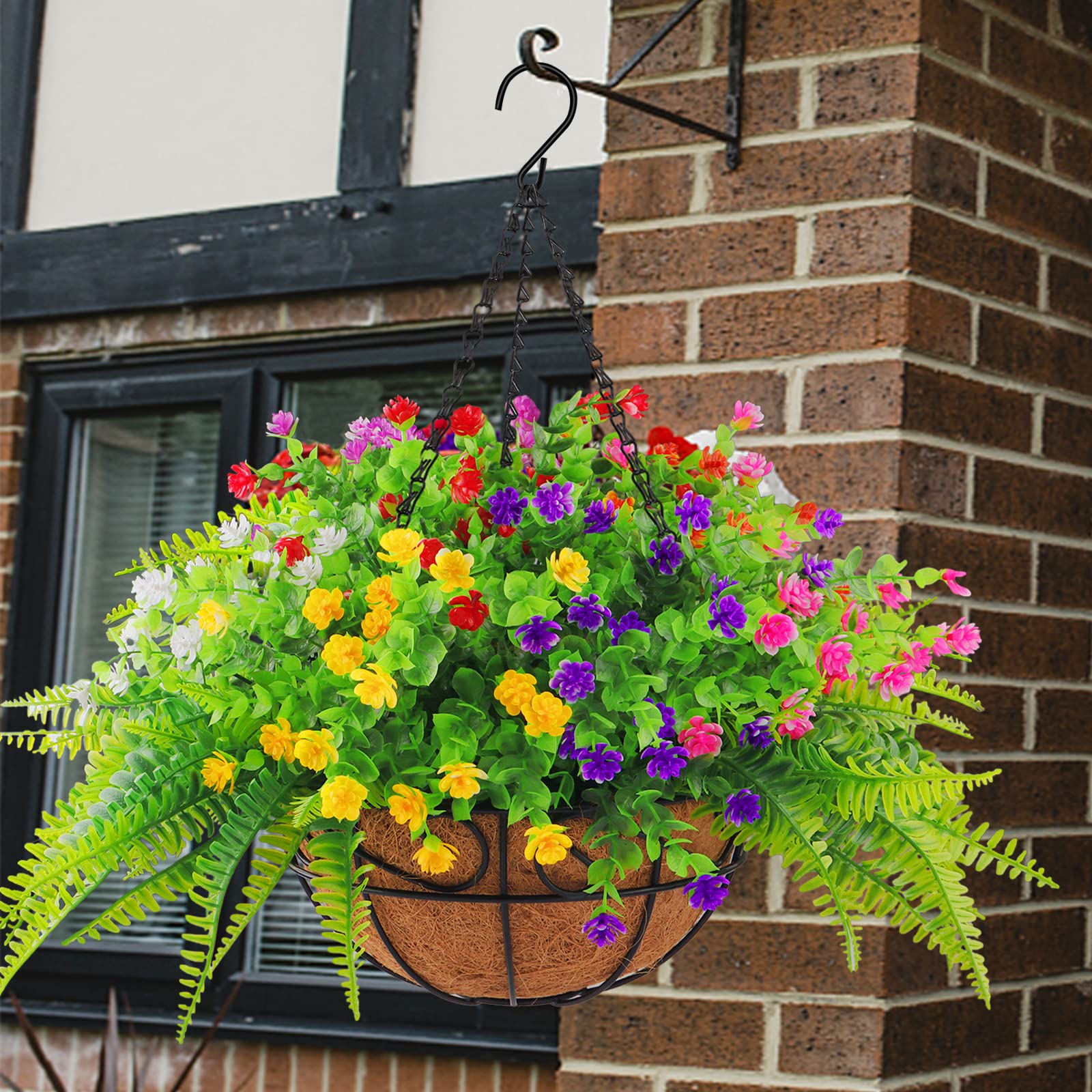 Elecxlink artificial flowers arrangement closeup showing flexible stems