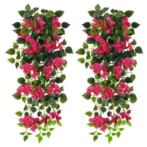 Elecxlink bougainvillea artificial hanging flowers 2pc for versatile indoor and outdoor décor