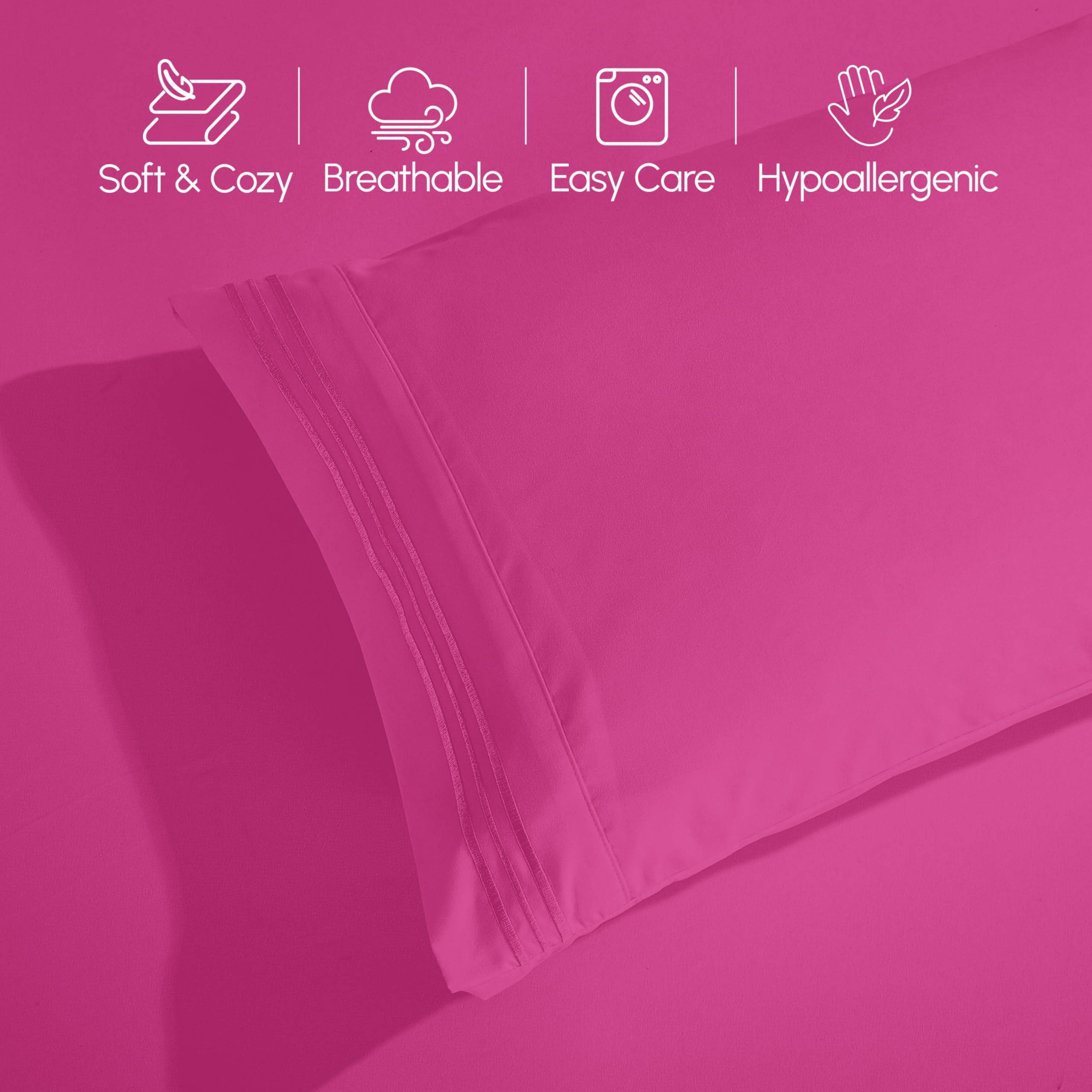 Elegant Comfort breathable microfiber fabric helps you sleep cooler and more comfortably.