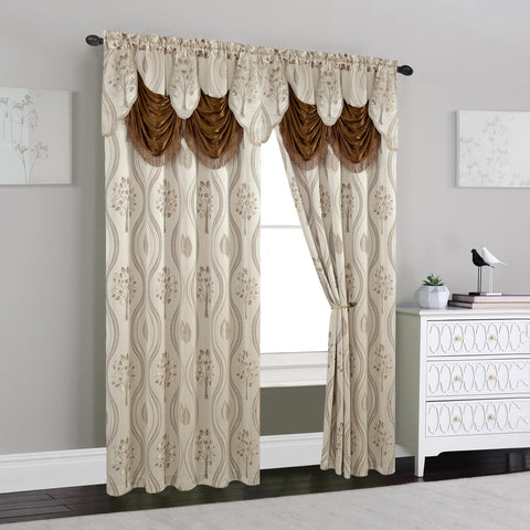 Elegant Comfort 54x84 curtain panel beige back view adds balance and room-proportion.