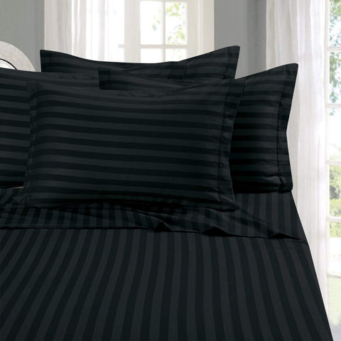 Elegant Comfort damask stripe sheet set close-up shows luxurious texture and softness.