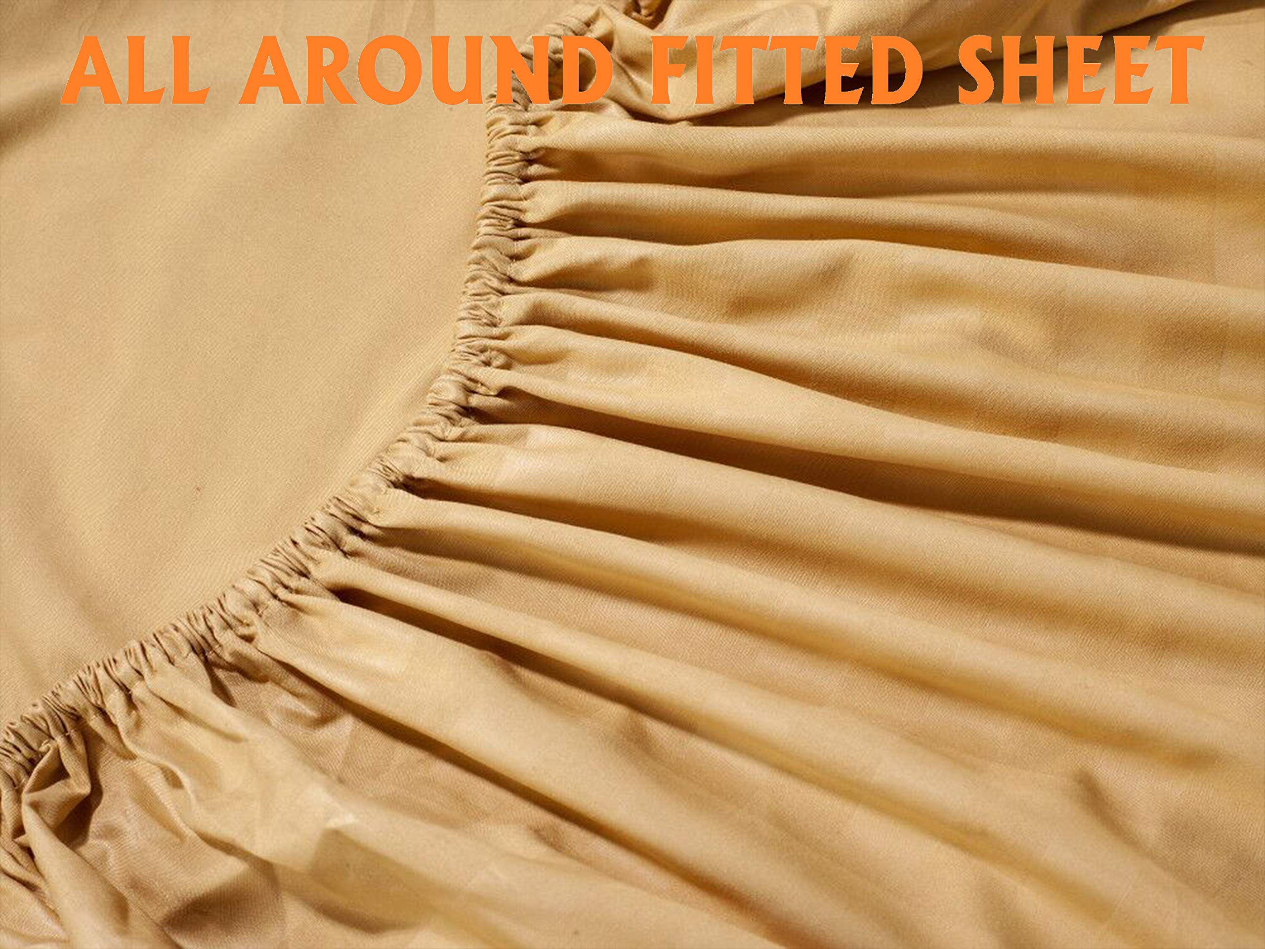 Elegant Comfort deep-pocket fitted sheet with elasticized corners secures mattresses up to 16 inches.