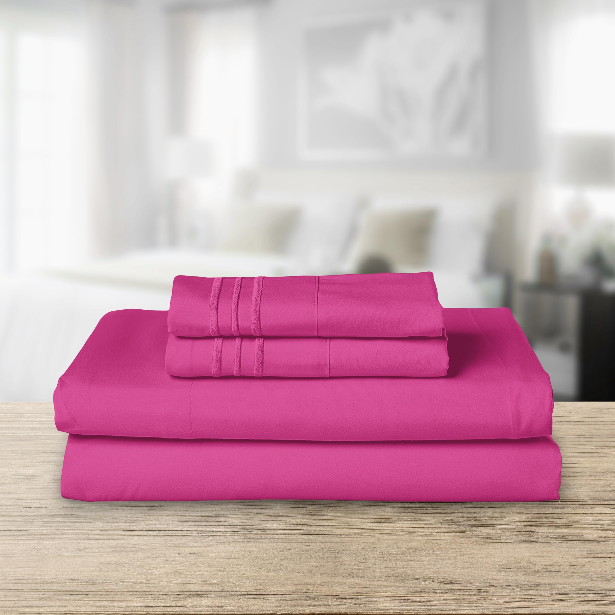 Elegant Comfort microfiber sheets feel ultra-soft and smooth for a luxurious night's sleep.