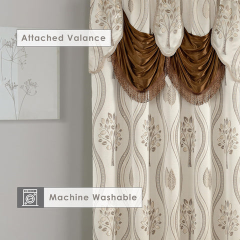 Elegant Comfort rod-pocket curtain panel beige for easy installation on standard rods.