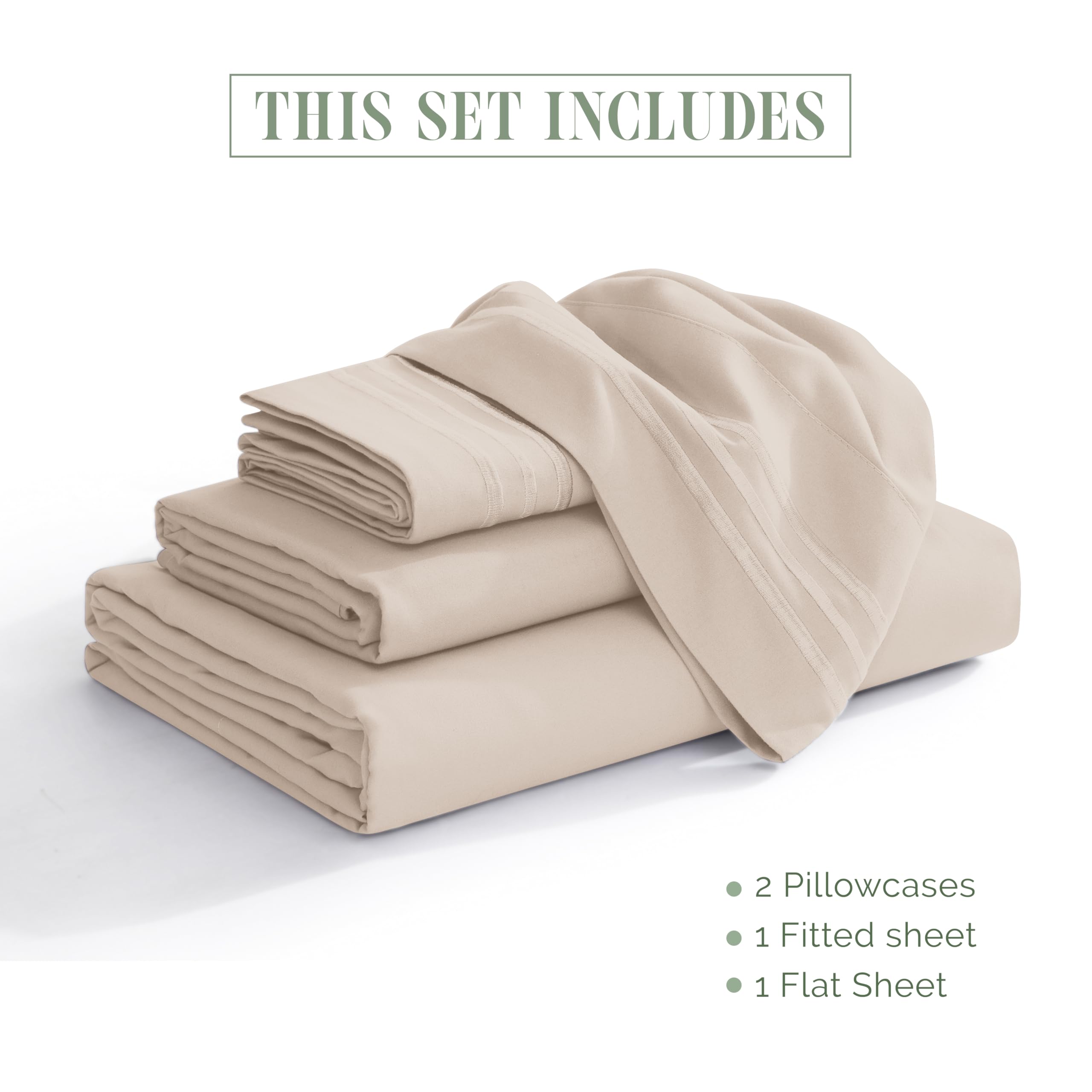 Elegant Comfort three-line embroidery pillowcase detail