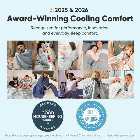 Elegear portable blanket fits bedroom, sofa, car, or plane for cooling comfort.