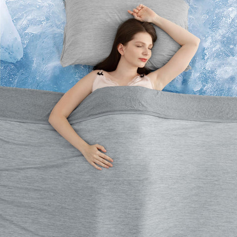 Elegear twin blanket top view with Arc-Chill fabric for cooling comfort.