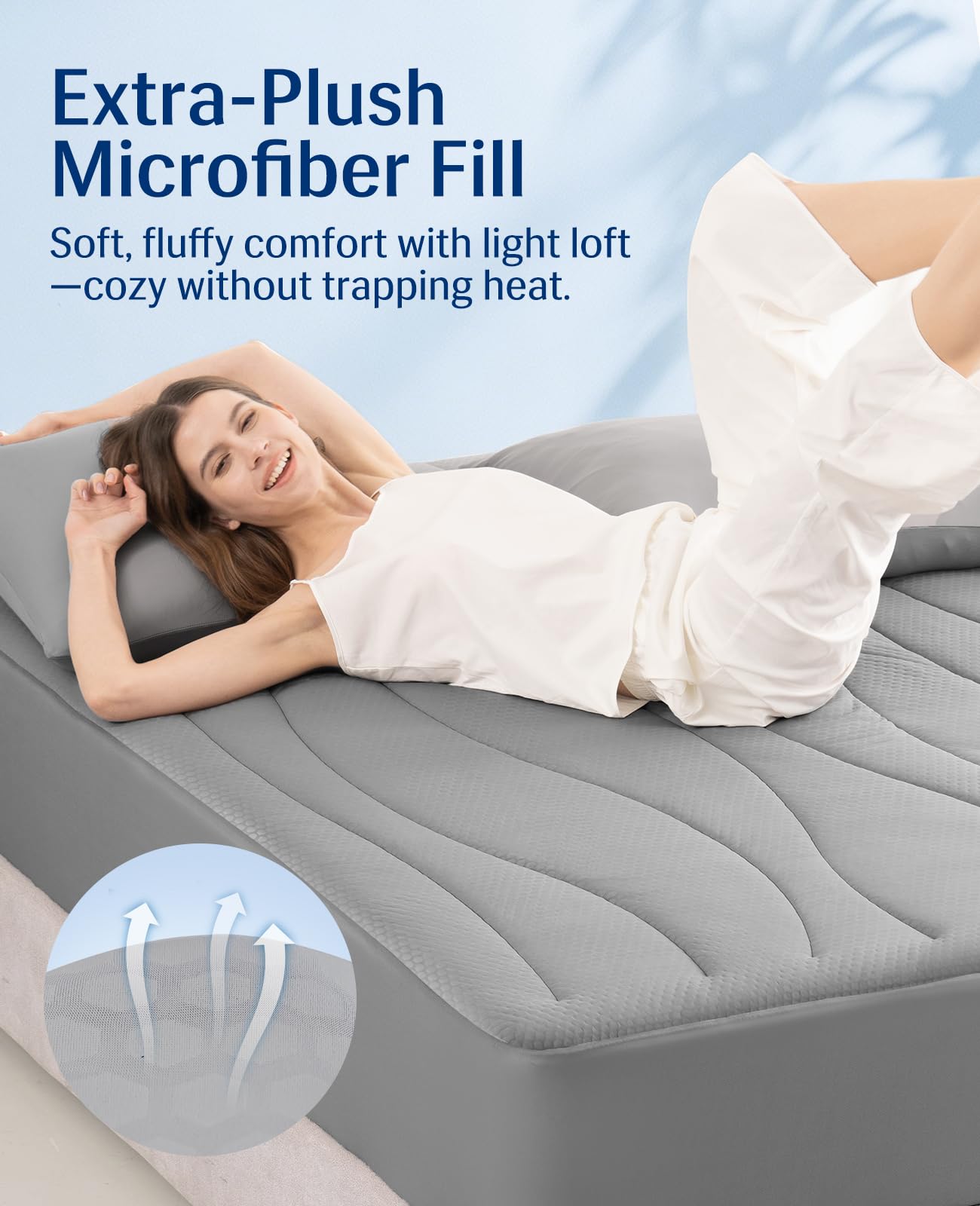 Elegear deep-pocket fit illustration on 18-inch mattress.