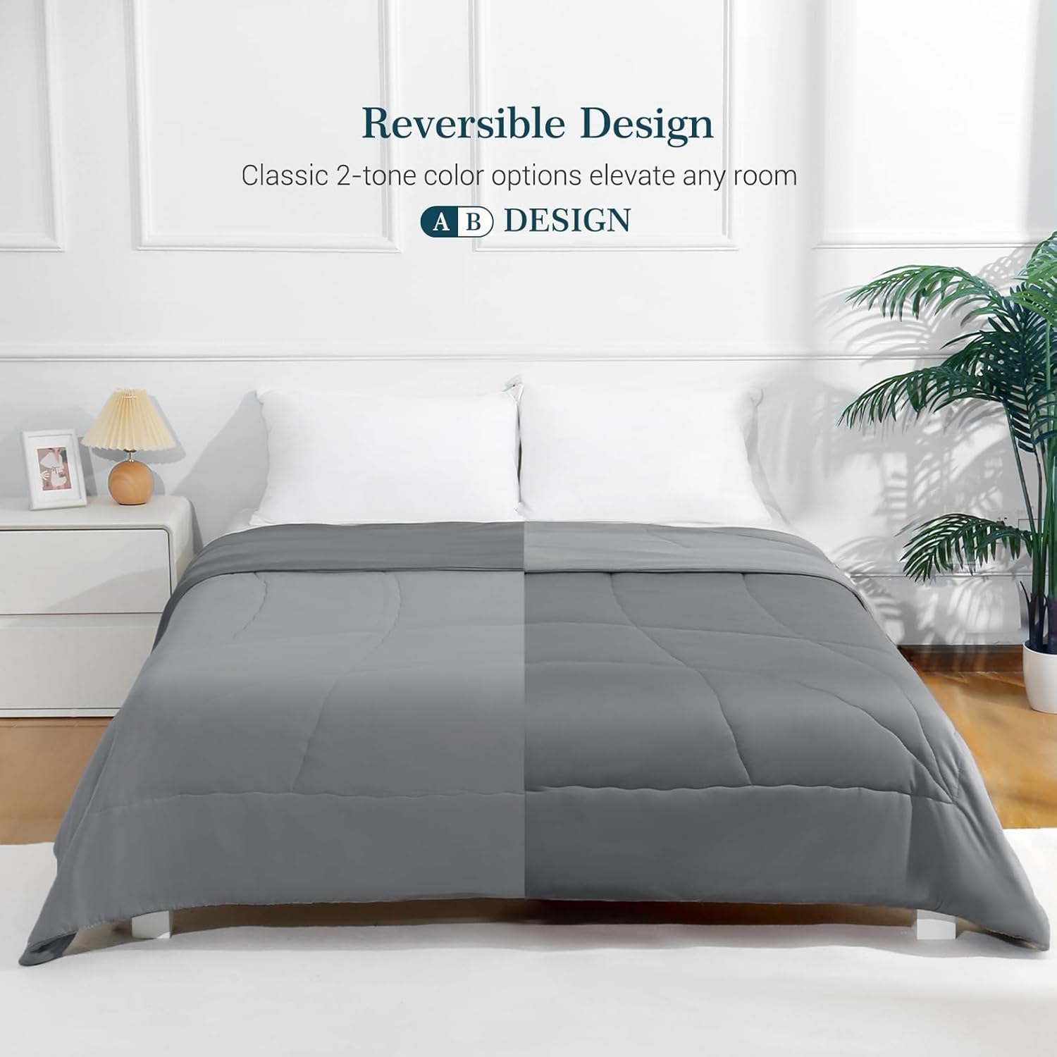 Elegear lightweight gray queen comforter is soft and durable.