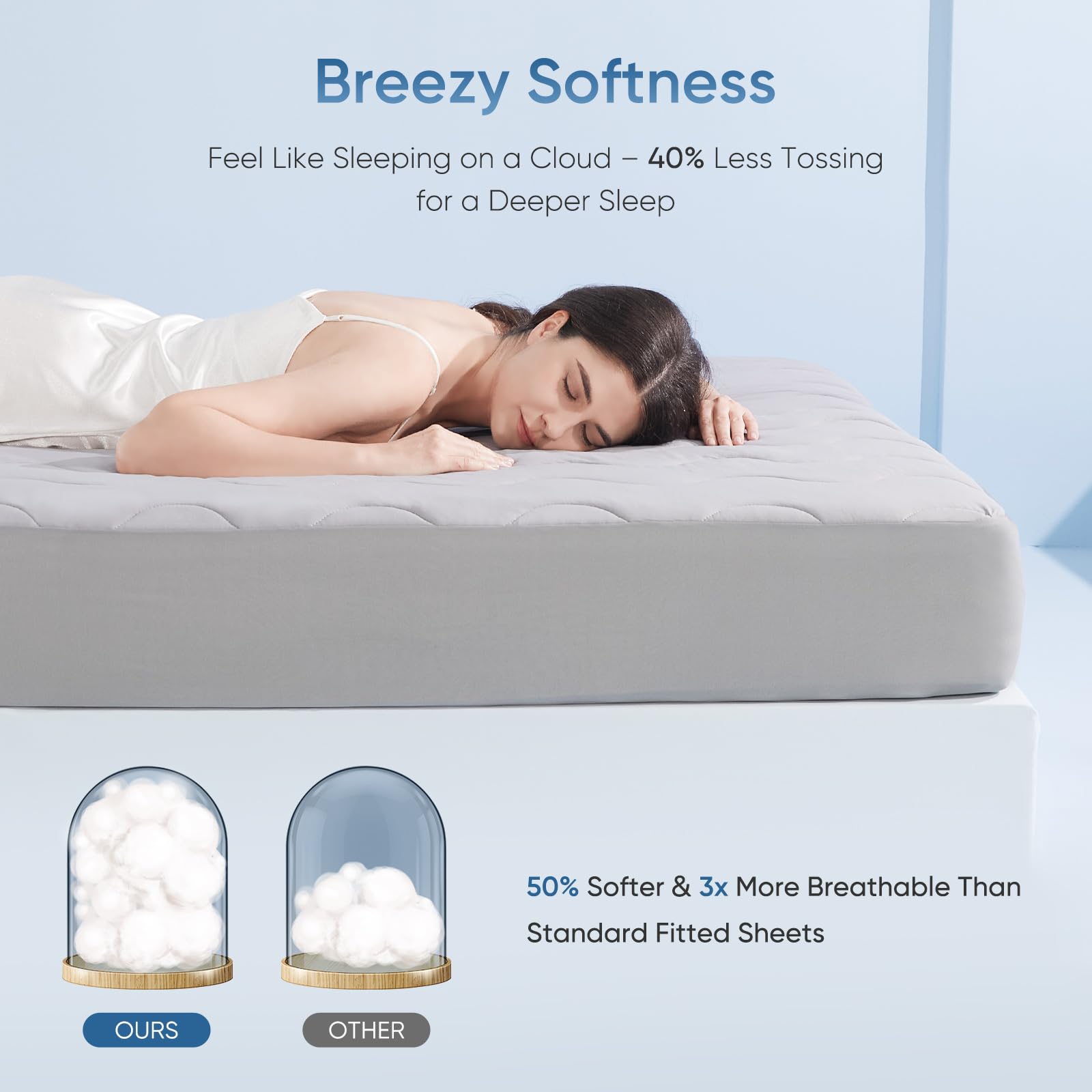 Cloud-like loft and cotton filling provide fluffy softness.