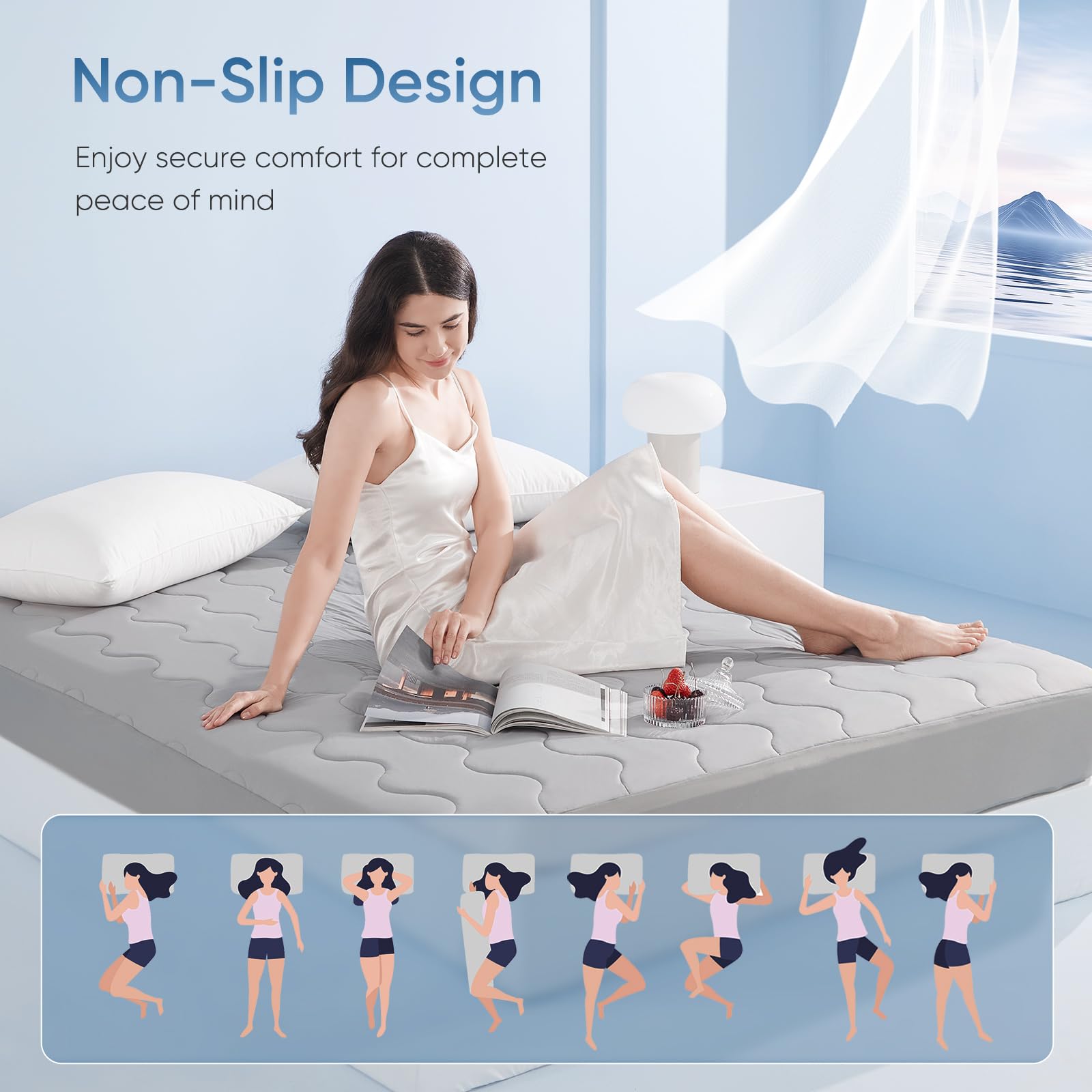 Soft, quiet, breathable topper delivering all-night comfort.