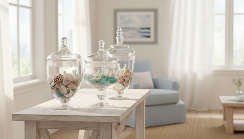 Elements apothecary jar 8.5in clear glass for small items